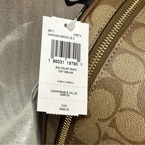 Coach Court Backpack In Signature Canvas - Picture 8 of 8